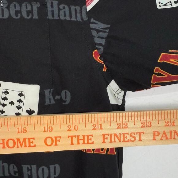 AFTCO Bluewater S/S Button Shirt Men Medium Black Money Poker Dollar AOP Novelty - Picture 7 of 8